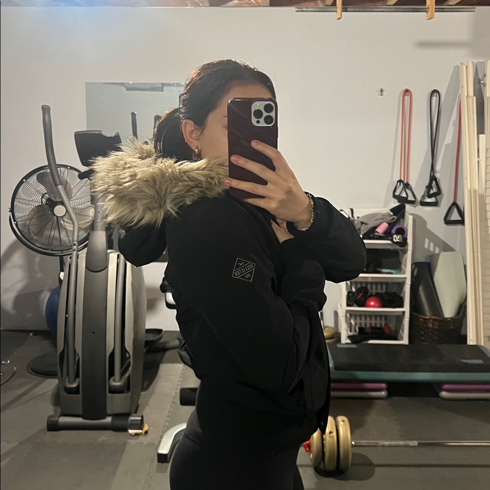 Black Jacket with Faux Fur Hood